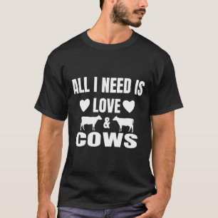 Camiseta Tudo Que Preciso É Amor E Vacas Animais Fofos Da F