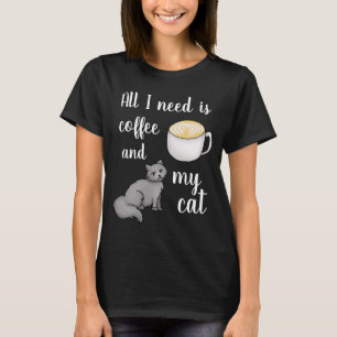 Camiseta Tudo que preciso é café e meu gato é engraçado