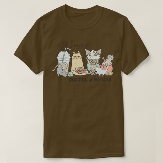 Camiseta Tudo Que Preciso É Café Meu Gato (Frente do Design)