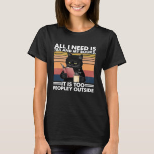 Camiseta Tudo Que Preciso É De Chá E Meus Livros É Demais