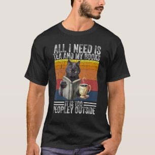 Camiseta Tudo Que Preciso É De Chá E Meus Livros É Demais