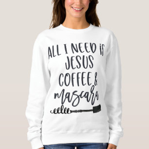 Camiseta Tudo que preciso é Jesus Café e Mascara Engraçado 