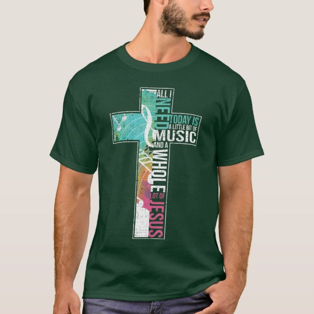 Camiseta Tudo Que Preciso É Música Jesus Cristo Cristo Cruz (Frente)