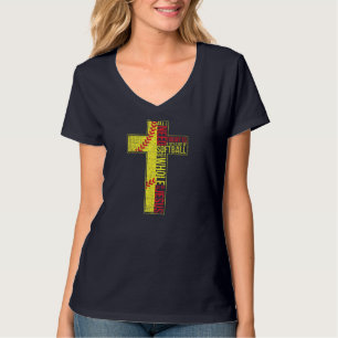Camiseta Tudo Que Preciso É Softball E Jesus Cristo Cruz Cr