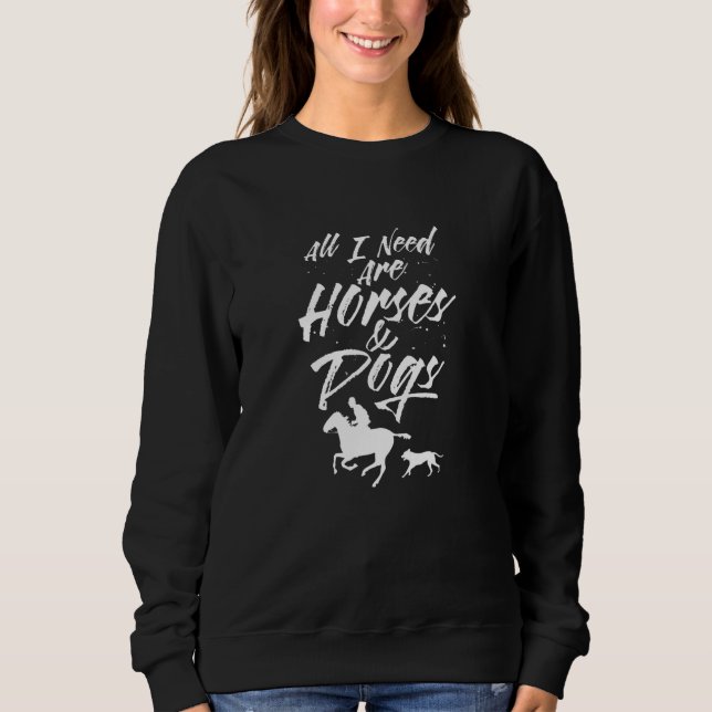 Camiseta Tudo Que Preciso São Cavalos E Cães Andando Equest (Frente)