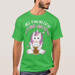 Camiseta Tudo que você precisa é chá e Unicórnios