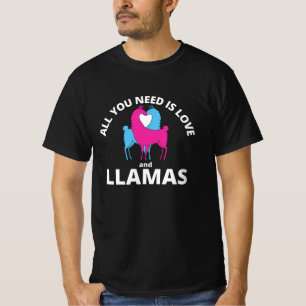Camiseta Tudo Que Você Precisa É De Amor E Lhamas Animais B