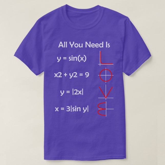 Camiseta Tudo Que Você Precisa É Matemática Engraçada De AM (Frente do Design)