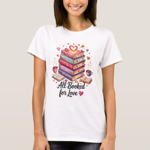 Camiseta Tudo Reservado para o Amor Café e Livros do Dia do