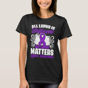 Camiseta Tudo Sobre Lúpus Lúpus Faixa Roxa Conscientização