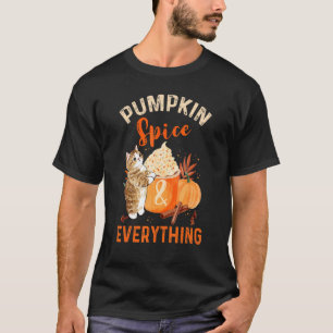 Camiseta Tudo Tem Sabor de Abóbora Gato Fofo Outono