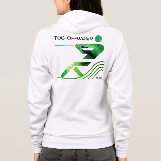 Camiseta TUG-OF-WAteR WhiteGreen Ladies Hoodie by lobodorio (Verso)