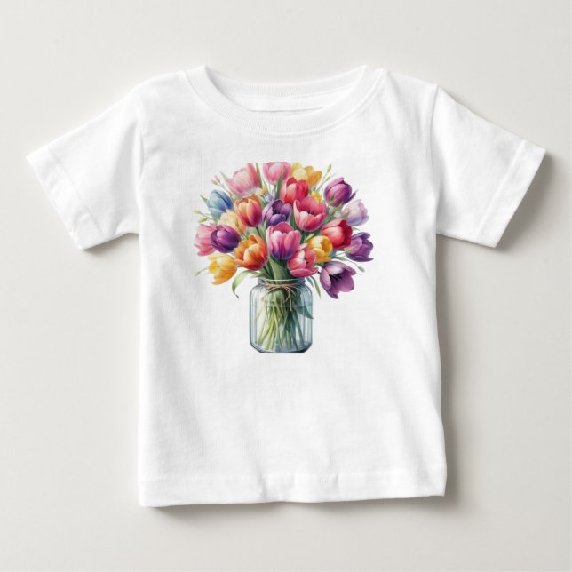 Camiseta Tulip Flower Vase (Frente)