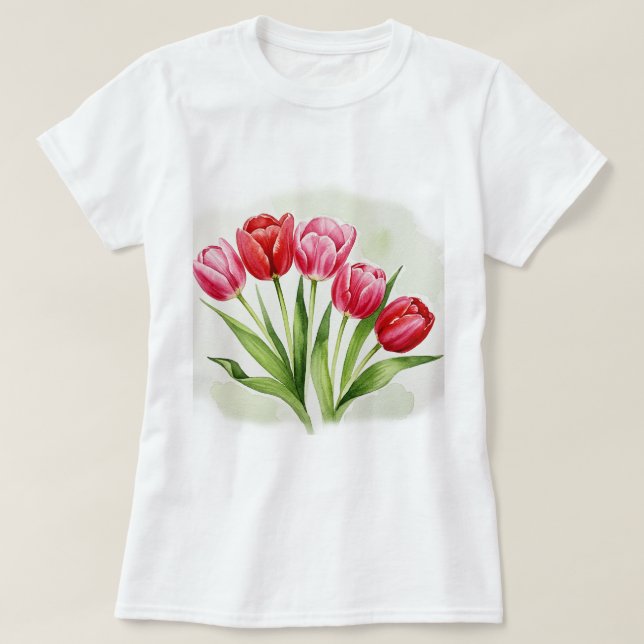 Camiseta Tulip flowers (Frente do Design)