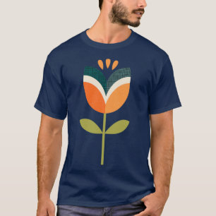 Camiseta Tulipa Retroativa Laranja e Verde Azeitona 1
