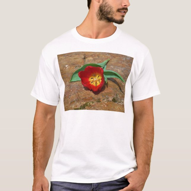 Camiseta Tulipa Vermelha primavera (Frente)