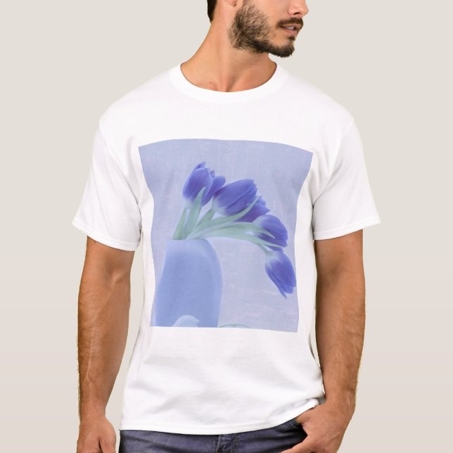 Camiseta Tulipas Azuis Vida Estática (Frente)