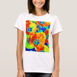 Camiseta tulipas fluorescentes