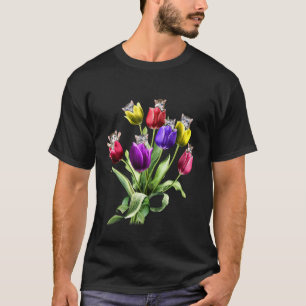 Camiseta Tulipas gato