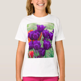Camiseta Tulipas roxas escuras
