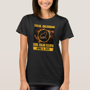 Camiseta Tulsa Oklahoma Total Solar Eclipse Wolf Howling Em