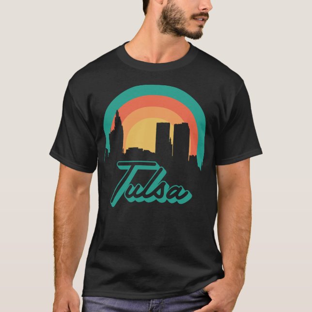Camiseta Tulsa Skyline - Estado de Oklahoma (Frente)