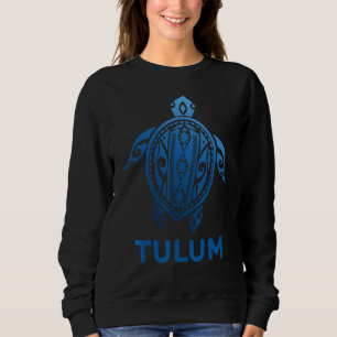 Camiseta Tulum Mexico Tribal Tattoo Blue Sea Turtle Souveni