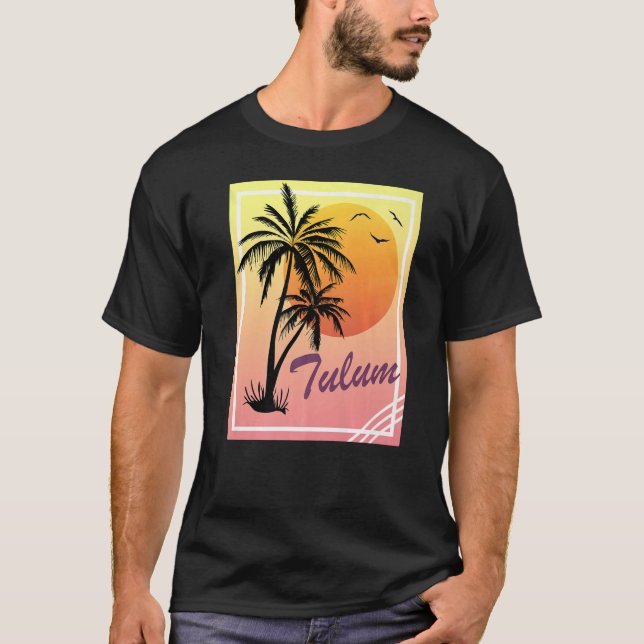 Camiseta Tulum Retro Vintage Sunset (Frente)