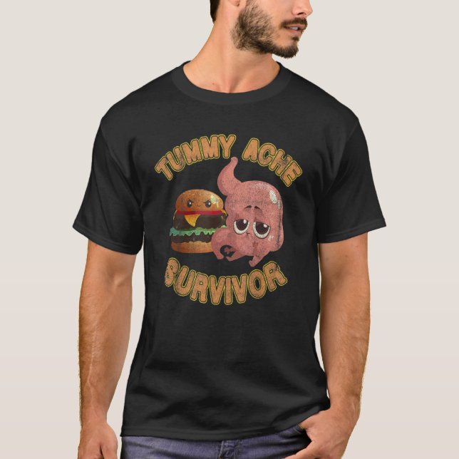 Camiseta Tummy Ache Survivor Vintage Retro (Frente)