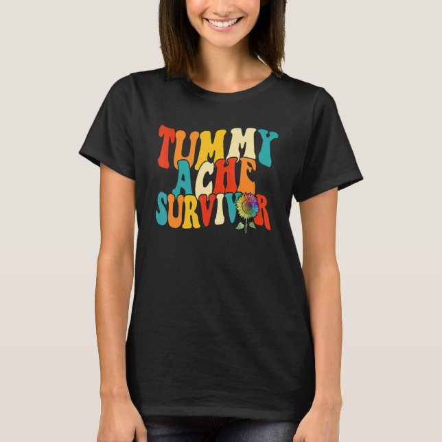 Camiseta Tummy Ache Survivor  Women Stomachache Girls Sun F (Frente)
