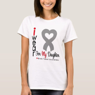 Camiseta Tumor cerebral eu visto a fita cinzenta para minha