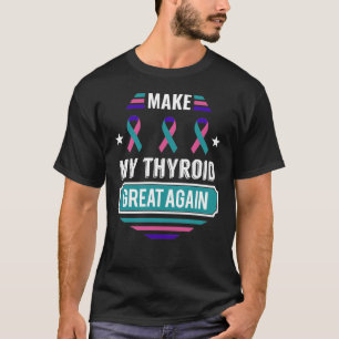 Camiseta Tumor da Tiroide Sobrevivência do Cancer Consciê