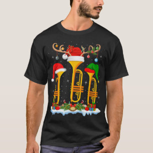 Camiseta Tumpet Music Lover Xmas Lighting Papais noeis Trum