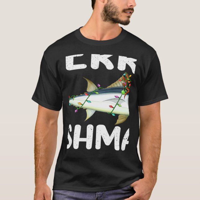 Camiseta Tuna Fish  Xmas Lights Reindeer Hat Tuna Fish Chri (Frente)