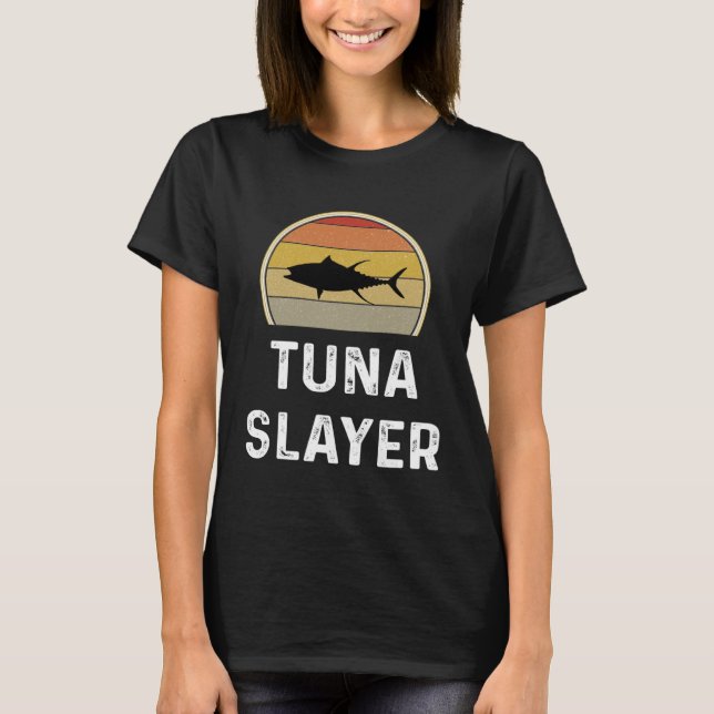 Camiseta Tuna Slayer Fishing   Fisherman  Retro Fish (Frente)