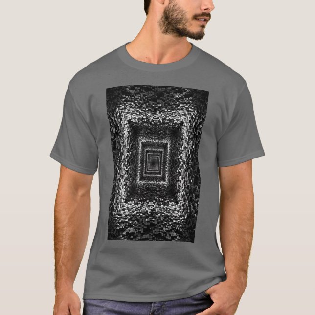 Camiseta Túnel Cubo Preto Branco - Profundidade In (Frente)