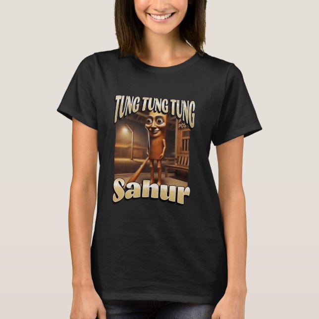Camiseta Tung Tung Sahur Funny Italiano Brainrot Meme Graph (Frente)