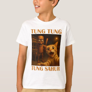 Camiseta tung tung tung sahur cat selfie Funny Italiana Bra