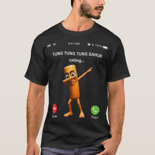 Camiseta Tung Tung Tung Sahur Chamando Pai Divertido de Pes