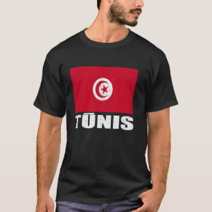 Camiseta Tunis Flag Grunge Vintage Souvenir Tunísia