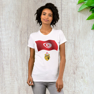 Camiseta Tunísia Bandeira e Casaco de Armas Patriótica Tuni