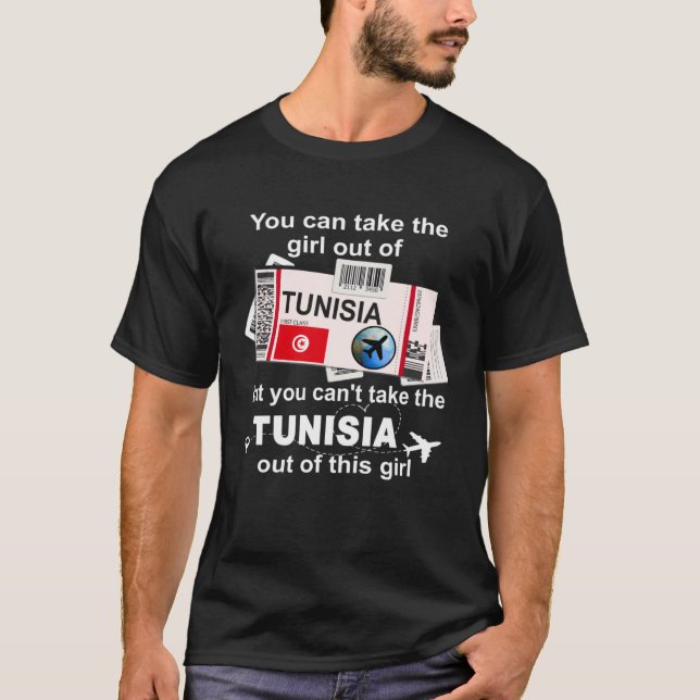 Camiseta Tunisia Boarding Pass  Tunisia Girl  Tunisia (Frente)