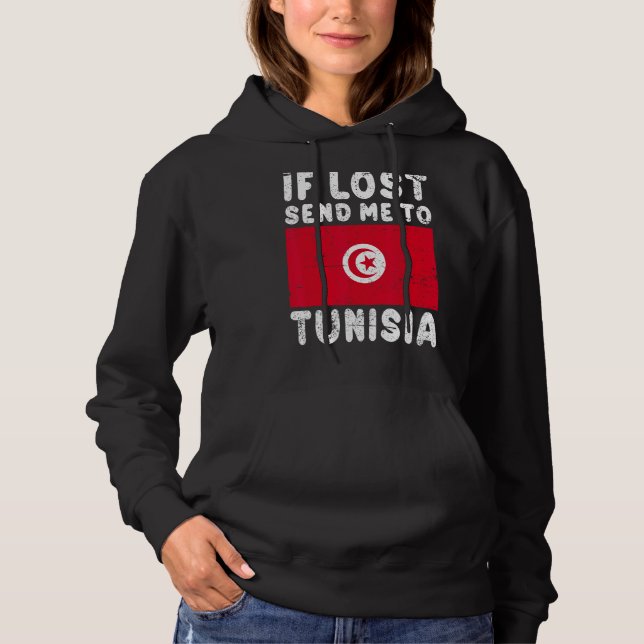 Camiseta Tunisia Flag Souvenir  If lost send me to Tunisia (Frente)