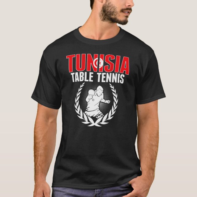Camiseta Tunisia Table Tennis  Tunisian Ping Pong Team Supp (Frente)