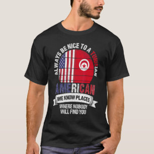 Camiseta Tunisino-americanos conhecemos lugares onde Tunísi