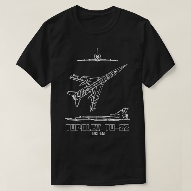 Camiseta Tupolev Tu22 Bombardeiro Russo Supersônico Pla (Frente do Design)