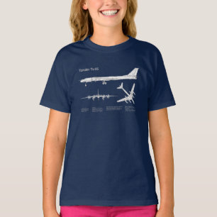 Camiseta Tupolev Tu-95 - Planos de Impressão Blueprint do A