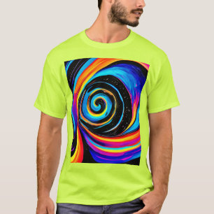 Camiseta Turbilhão de Vórtex Cósmico em Matizes Neon