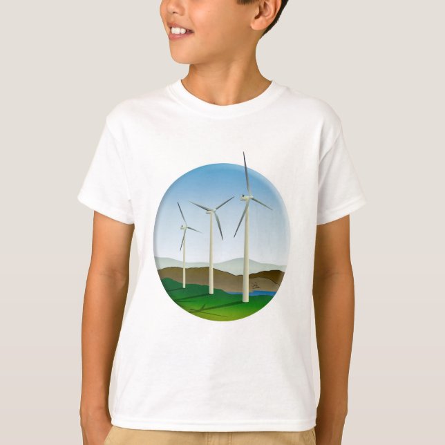 Camiseta Turbina Eólica Verde (Frente)