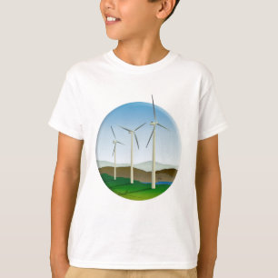 Camiseta Turbina eólica verde da energia